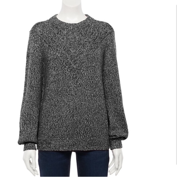 SONOMA XXL Goods For Life sweater w/ stitch detail shades of black/gray … - Picture 13 of 13